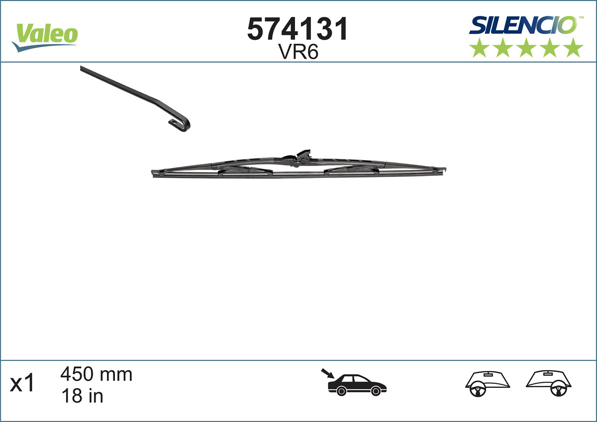 VALEO SILENCIO PERFORMANCE Ablaktörlő lapát 574131_VALEO